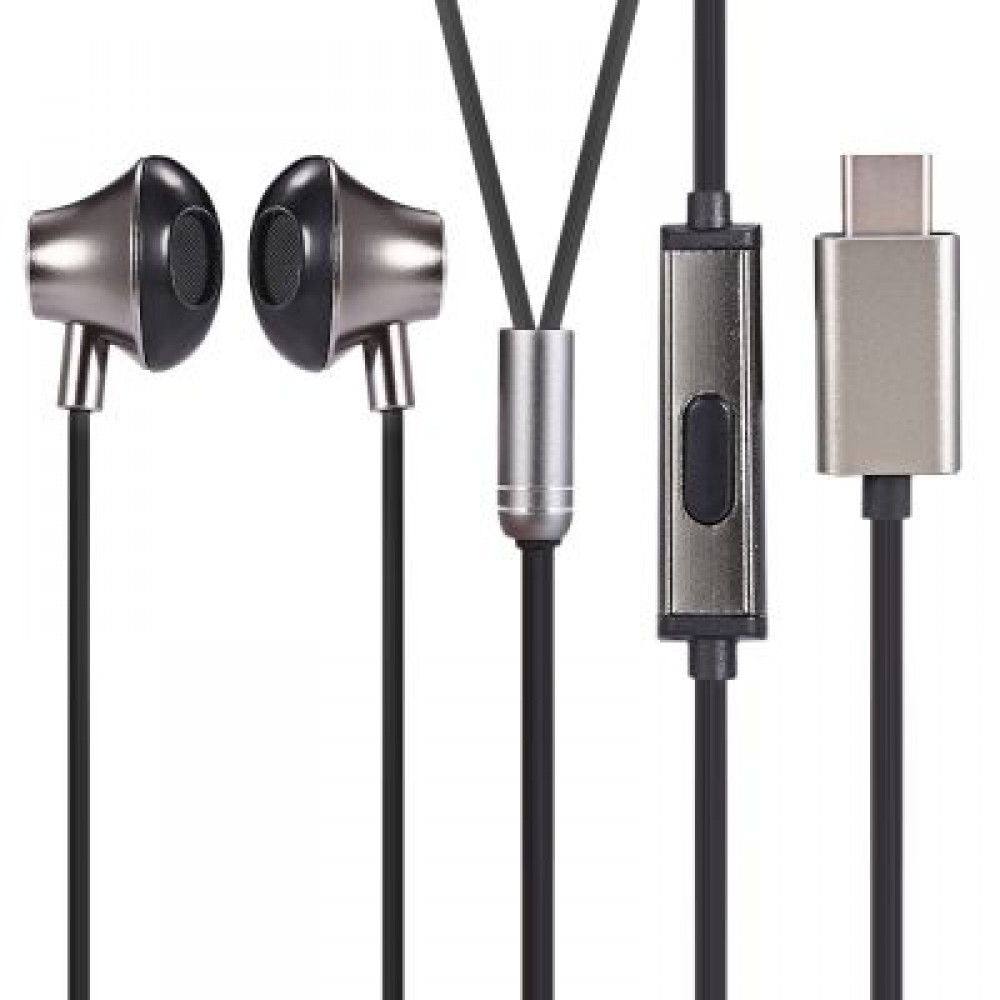 VT - 1 Type-C In-ear Stereo Earphones with On-cord Control (BLACK)