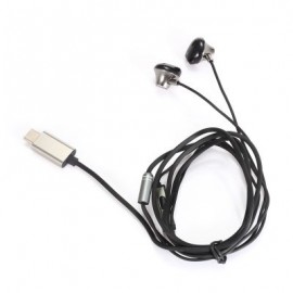 VT - 1 Type-C In-ear Stereo Earphones with On-cord Control (BLACK)