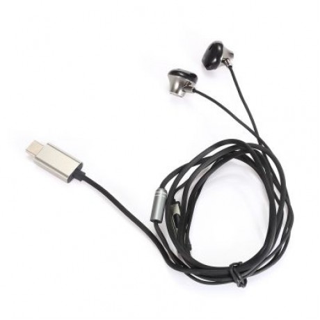 VT - 1 Type-C In-ear Stereo Earphones with On-cord Control (BLACK)