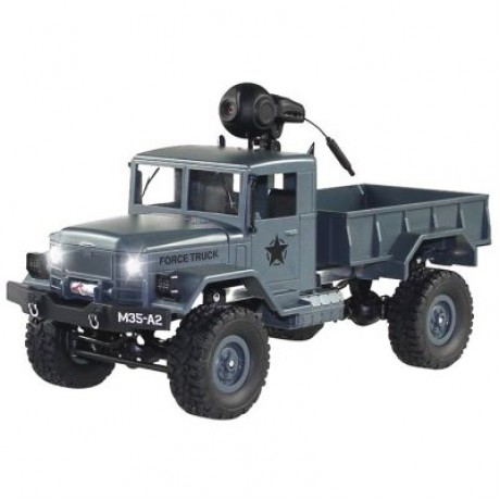 FY001A 1/16 WiFi 0.3MP Brushed Military Truck 2.4G 4WD Off-road Car RTR with Front Light (