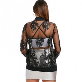 FLORAL EMBROIDERED MESH BOMBER JACKET (BLACK)
