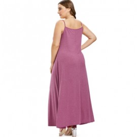 Plus Size Spaghetti Strap Maxi Dress (PALE VIOLET RED)