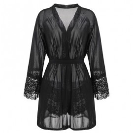 Plus Size See Through Robe Lingerie (BLACK)