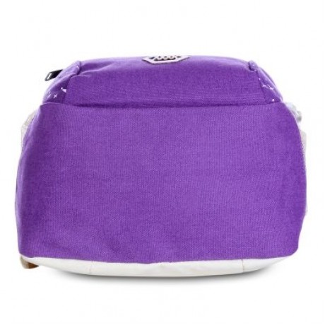 Guapabien 3pcs Canvas Printing Women Shoulder School Bag Cute Bear Backpack Wristlet (PURP