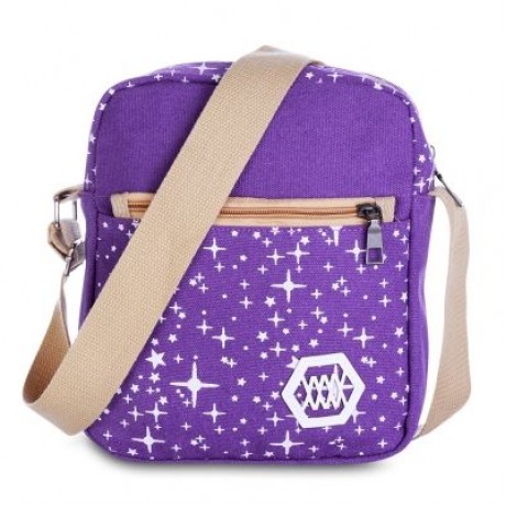 Guapabien 3pcs Canvas Printing Women Shoulder School Bag Cute Bear Backpack Wristlet (PURP