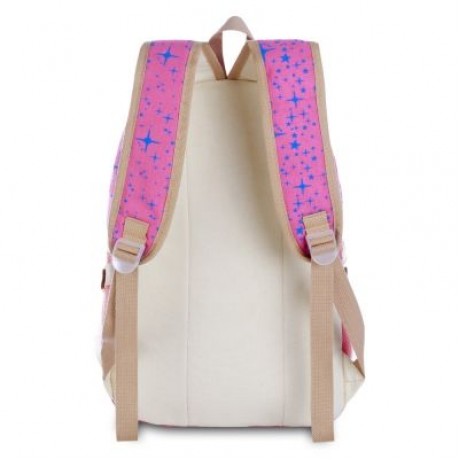 Guapabien 3pcs Canvas Printing Women Shoulder School Bag Cute Bear Backpack Wristlet (ROSE