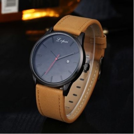 Lvpai P066 Men's Fashion Casual Leather Wrist Watch (MULTI-C)