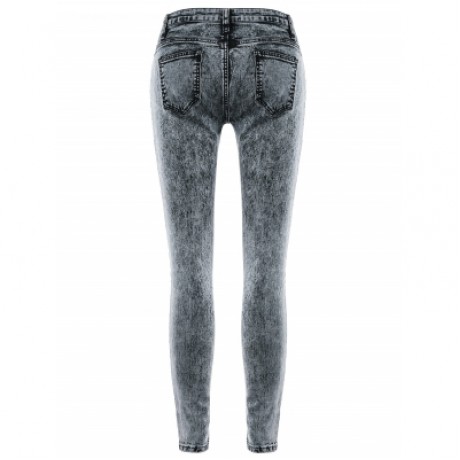 Fading Ripped Skinny Jeans (SMOKEY GRAY)