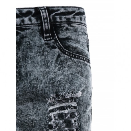 Fading Ripped Skinny Jeans (SMOKEY GRAY)