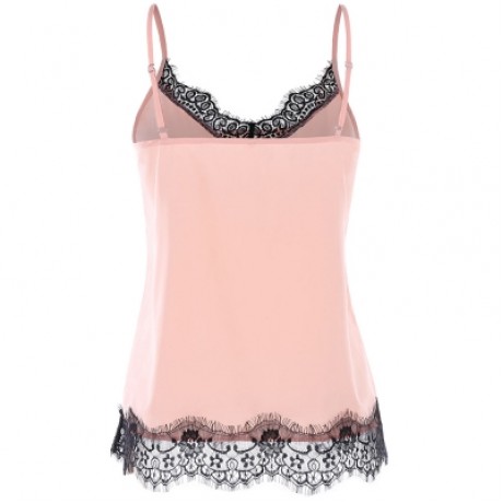 Spaghetti Strap Lace Embellished Top (LIGHT PINK)