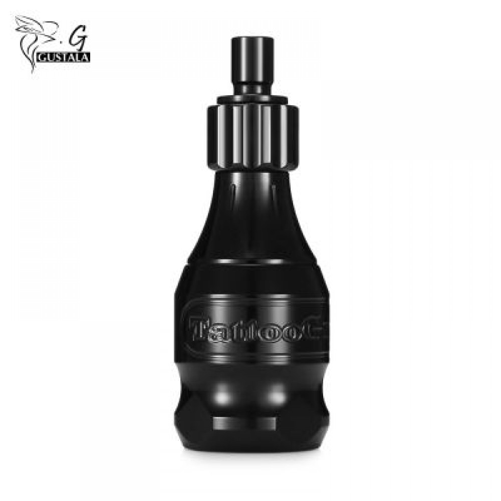 gustala 32MM Carved Adjustable Space Aluminum Tattoo Grip for Machine Needles (BLACK)