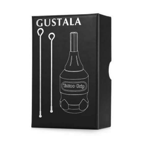gustala 32MM Carved Adjustable Space Aluminum Tattoo Grip for Machine Needles (BLACK)