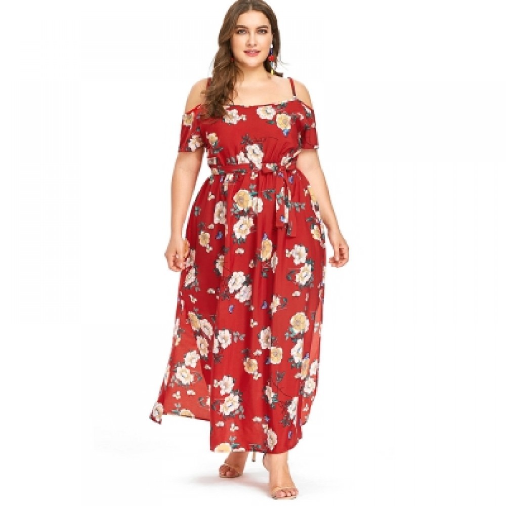 Plus Size Cami Empire Waist Dress (RED)