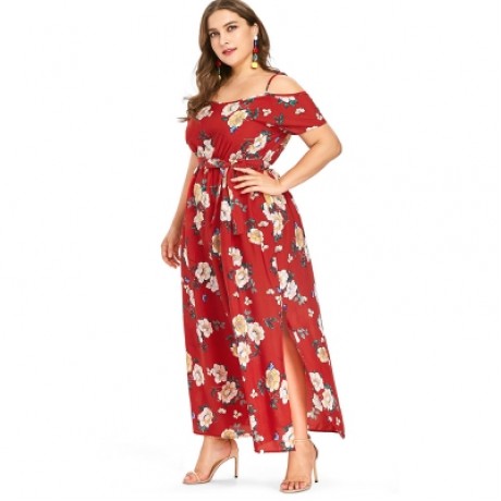 Plus Size Cami Empire Waist Dress (RED)