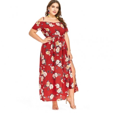 Plus Size Cami Empire Waist Dress (RED)