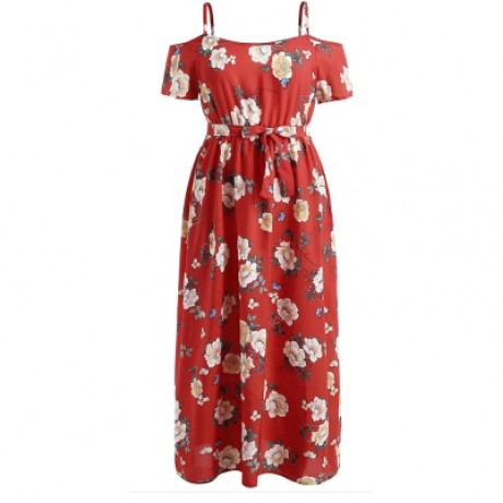 Plus Size Cami Empire Waist Dress (RED)