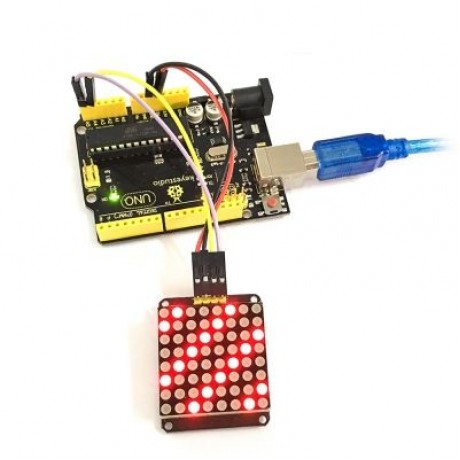 Keyestudio HT16K33 I2C 8 x 8 LED Dot Matrix Module for Arduino (BLACK)