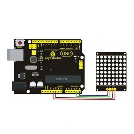 Keyestudio HT16K33 I2C 8 x 8 LED Dot Matrix Module for Arduino (BLACK)