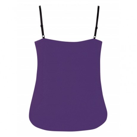 PLUS SIZE RUFFLE TRIM LACE UP FLORAL TANK TOP (PURPLE IRIS)