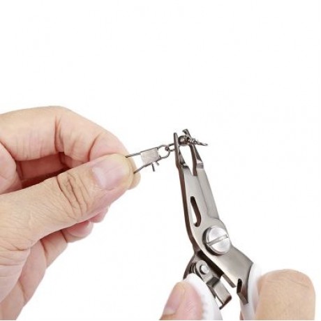 Outlife FG - 1007A Fishing Plier Braid Cutter Hook Remover Split Ring (WHITE)