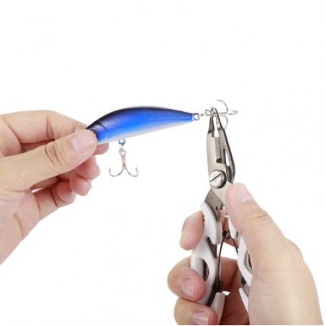 Outlife FG - 1007A Fishing Plier Braid Cutter Hook Remover Split Ring (WHITE)