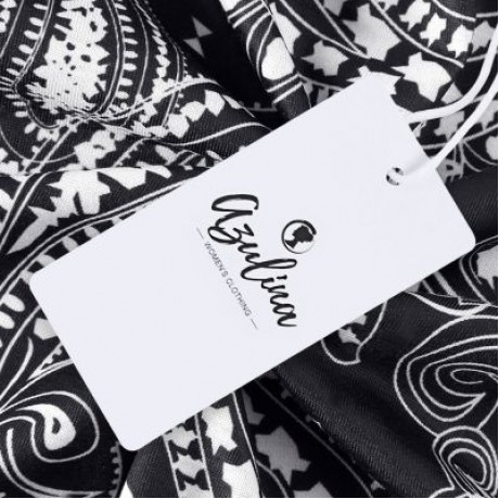 Trendy Round Collar Short Sleeve Ethnic Print Women T-shirt Dress (BLACK)