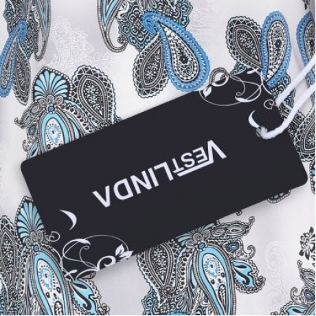 Sexy Off The Shoulder Short Sleeve Ethnic Print Women Satin Blouse (BLUE DIAMOND)
