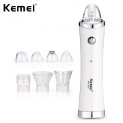 Kemei KM - 1871 7 in 1 Blackhead Vacuum Cleaner Beauty Suction Acne Removal Face Care (WHI