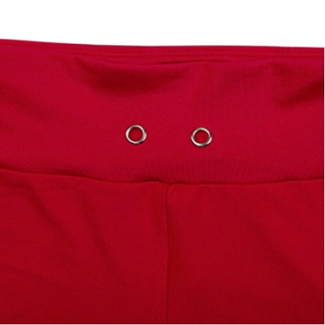 Trendy Crew Collar Long Sleeve Stripe Cut Out Women Two-piece Yoga Sports Suit (LAVA RED)