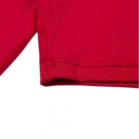 Trendy Crew Collar Long Sleeve Stripe Cut Out Women Two-piece Yoga Sports Suit (LAVA RED)