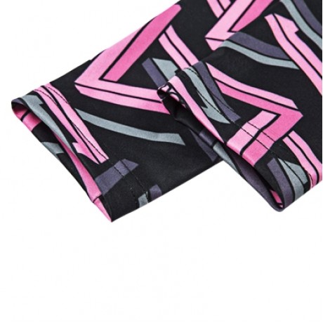 Trendy Print Round Neck Sleeveless Cross Strap Two-piece Women Yoga Sports Suit (NEON PINK