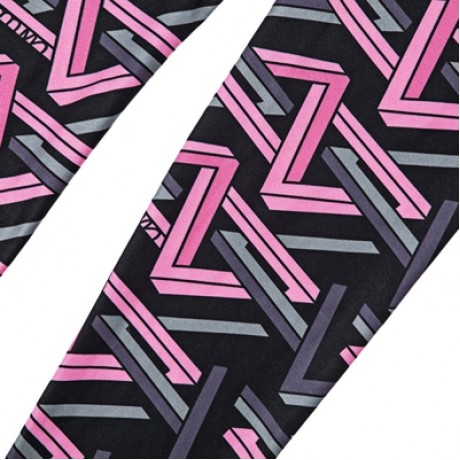 Trendy Print Round Neck Sleeveless Cross Strap Two-piece Women Yoga Sports Suit (NEON PINK