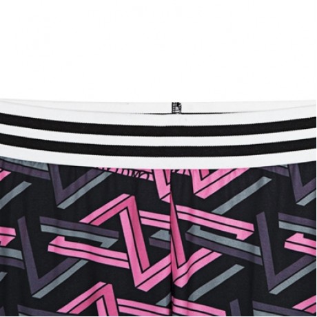 Trendy Print Round Neck Sleeveless Cross Strap Two-piece Women Yoga Sports Suit (NEON PINK
