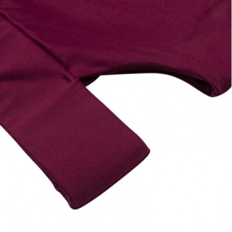 Round Collar Sleeveless Color Blocking Cut Out Yoga Women Sports Suit (RED WINE)