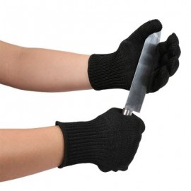 Pair of High Strength Polyester Cut-resistant Safety Gloves (BLACK)