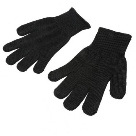 Pair of High Strength Polyester Cut-resistant Safety Gloves (BLACK)