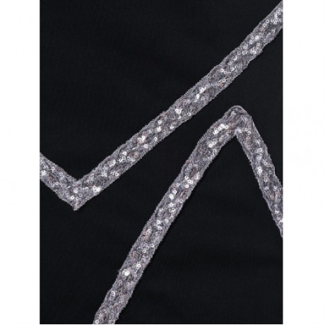 High Waist Sequins Bodycon Skirt (BLACK)
