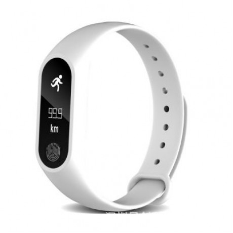 M2 Waterproof Fitness Smart Bracelet Heart Rate Monitor for iPhone Android (WHITE)