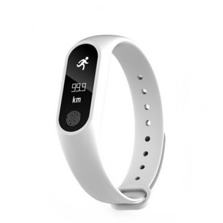 M2 Waterproof Fitness Smart Bracelet Heart Rate Monitor for iPhone Android (WHITE)