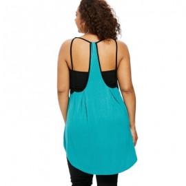 Plus Size Cami High Low Hem Tank Top (MACAW BLUE GREEN)