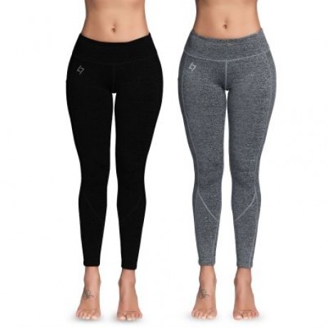 High Waist Pocket Skinny Elastic Solid Color Women Yoga Pants (BLACK)