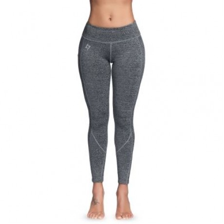 High Waist Pocket Skinny Elastic Solid Color Women Yoga Pants (GRAY)
