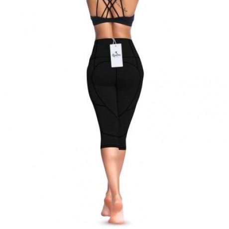 High Waist Skinny Pocket Elastic Yoga Women Cropped Pants (BLACK)