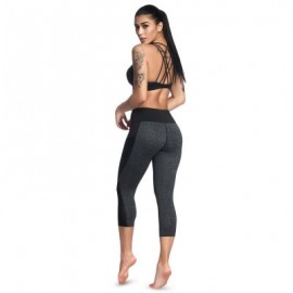 Mid Waist Color Blocking Pocket Spliced Mesh Elastic Skinny Women Cropped Pants (LIGHT SLA
