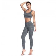 High Waist Skinny Solid Color Elastic Women Yoga Pants (LIGHT SLATE GRAY)