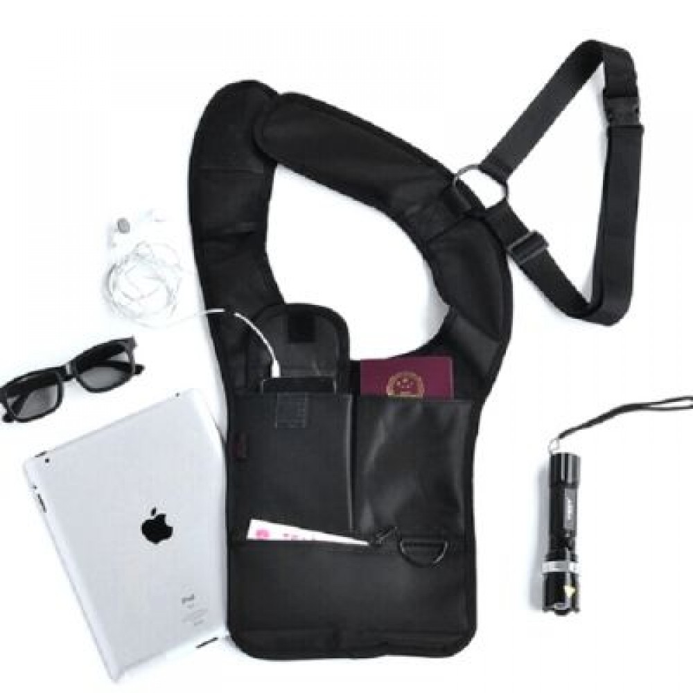 Security Anti-theft Hidden Armpit Shoulder Bag Mobile Phone Key Pack (BLACK)