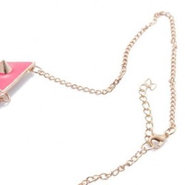 CUTE CANDY COLOR RIVET EMBELLISHED NECKLACE FOR WOMEN (ROSE MADDER)
