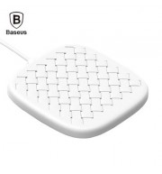 Baseus BSWC - P13 Fast Wireless Charger Woven Leather Charging Pad 10W (WHITE)