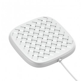 Baseus BSWC - P13 Fast Wireless Charger Woven Leather Charging Pad 10W (WHITE)