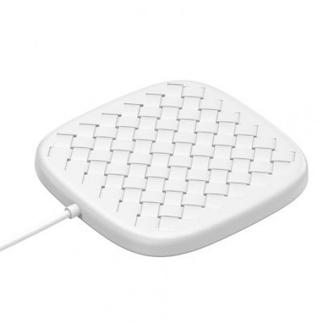 Baseus BSWC - P13 Fast Wireless Charger Woven Leather Charging Pad 10W (WHITE)